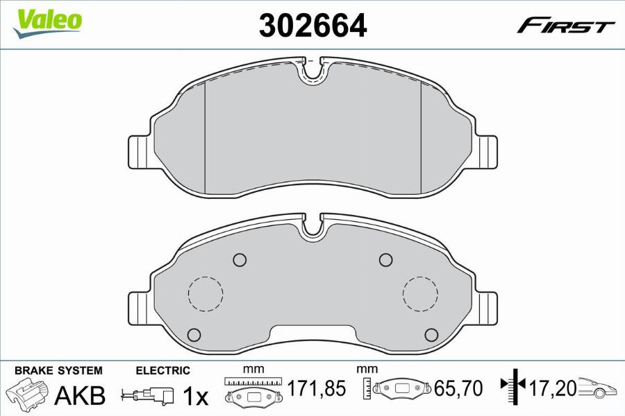 Valeo 302664 - Kit pastiglie freno, Freno a disco autozon.pro