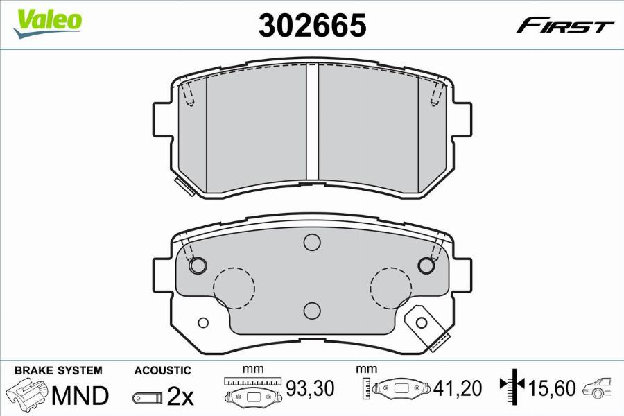 Valeo 302665 - Kit pastiglie freno, Freno a disco autozon.pro