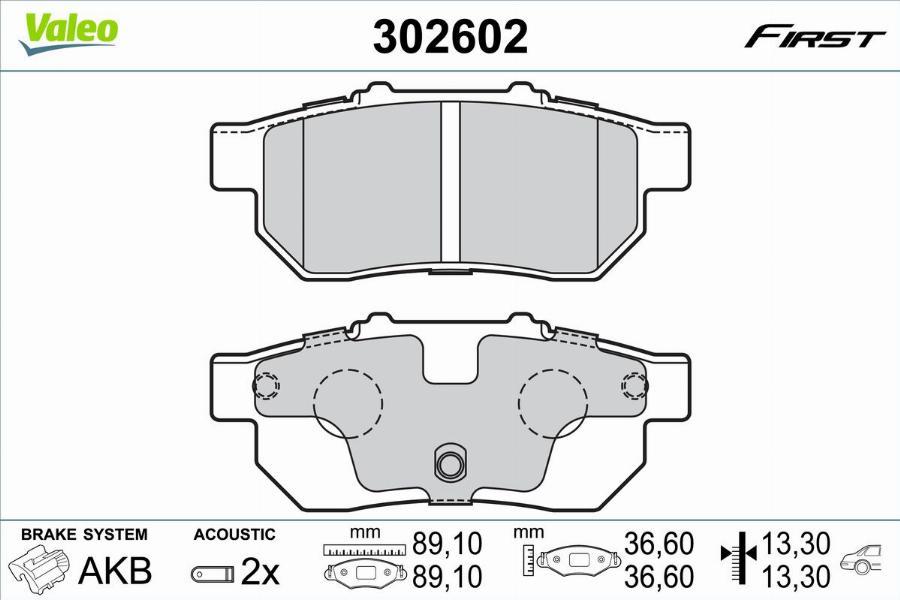 Valeo 302602 - Kit pastiglie freno, Freno a disco autozon.pro