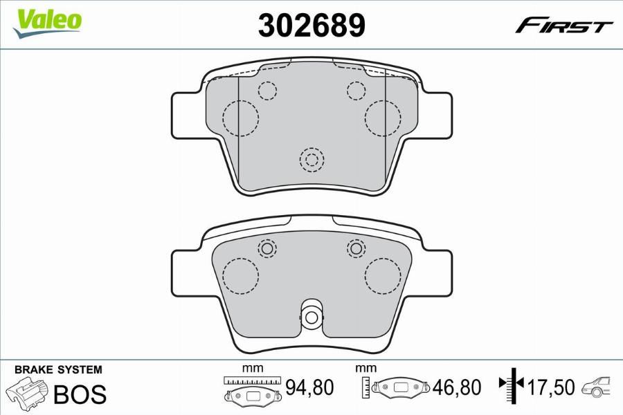 Valeo 302689 - Kit pastiglie freno, Freno a disco autozon.pro