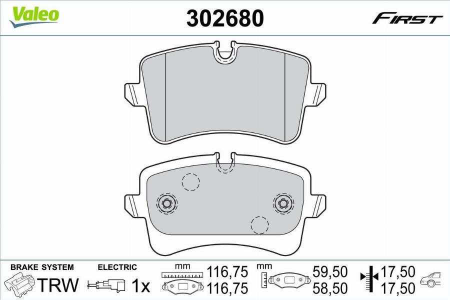 Valeo 302680 - Kit pastiglie freno, Freno a disco autozon.pro