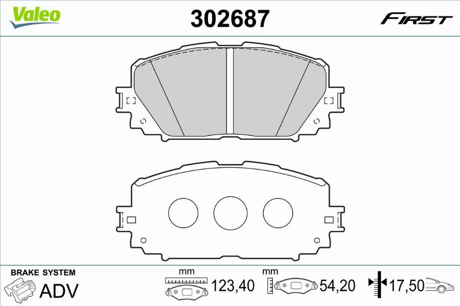 Valeo 302687 - Kit pastiglie freno, Freno a disco autozon.pro