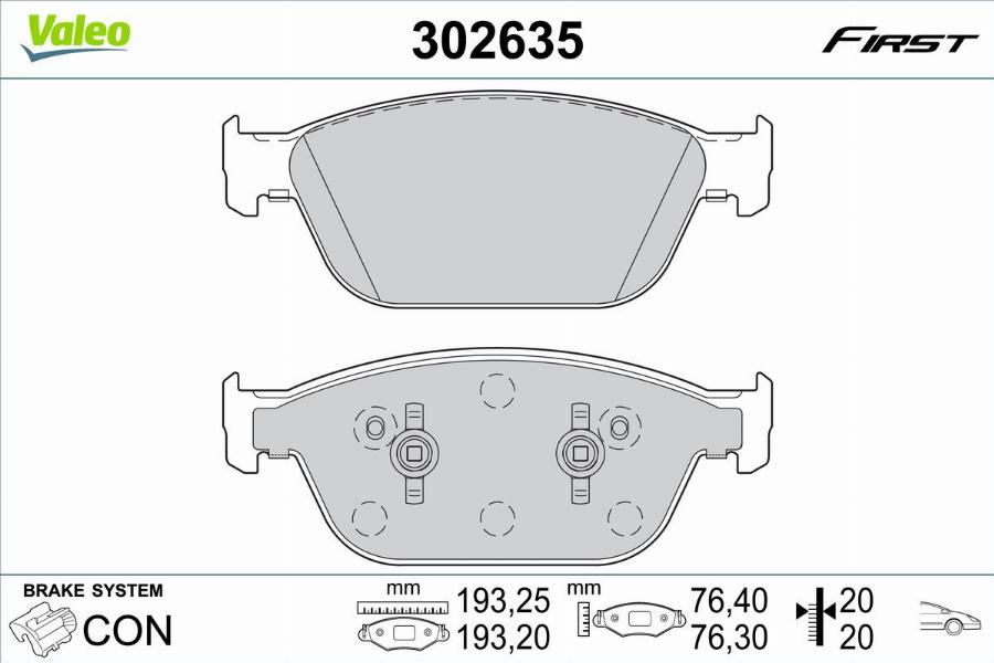 Valeo 302635 - Kit pastiglie freno, Freno a disco autozon.pro