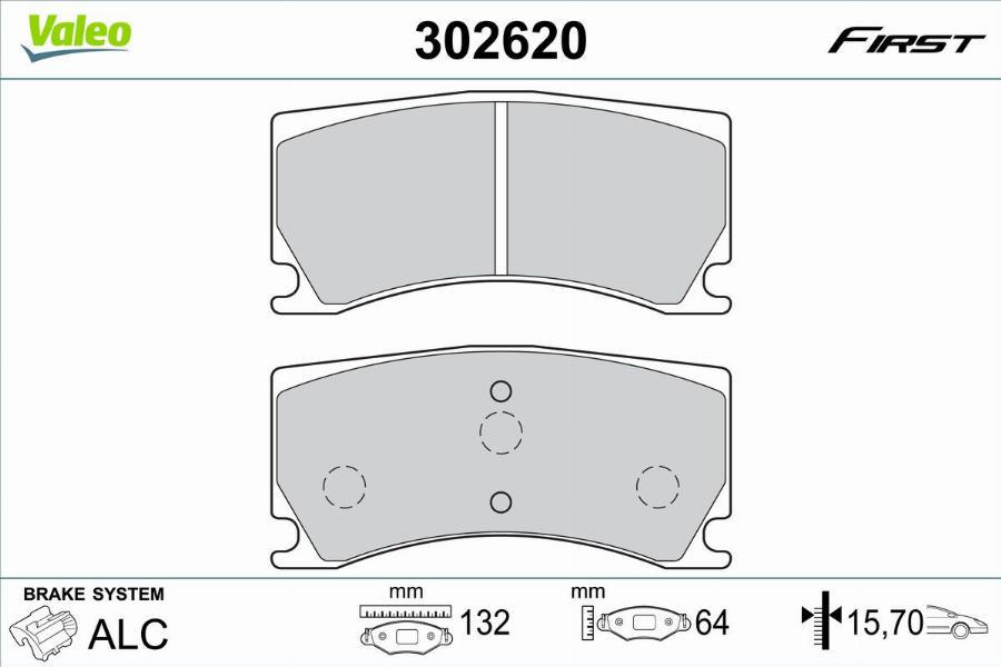 Valeo 302620 - Kit pastiglie freno, Freno a disco autozon.pro