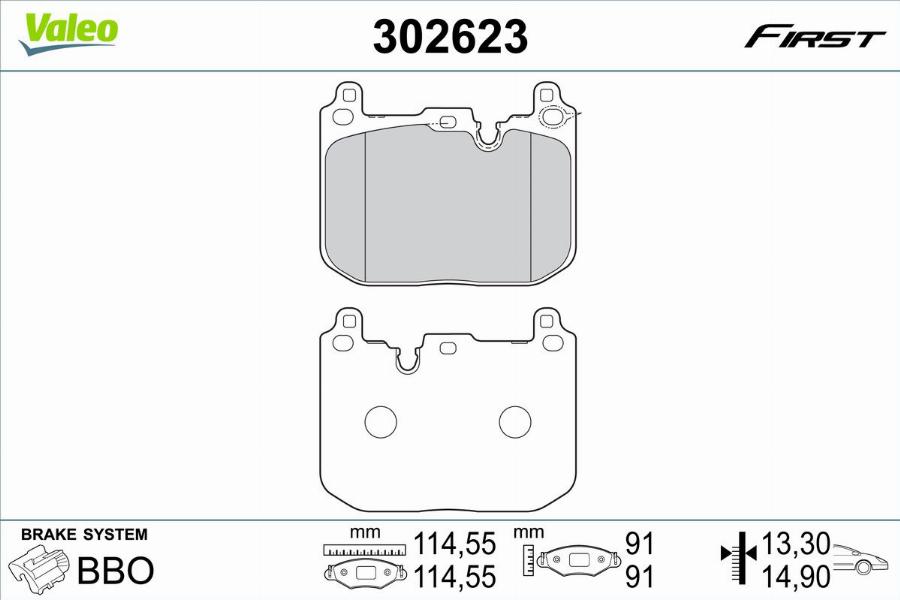 Valeo 302623 - Kit pastiglie freno, Freno a disco autozon.pro