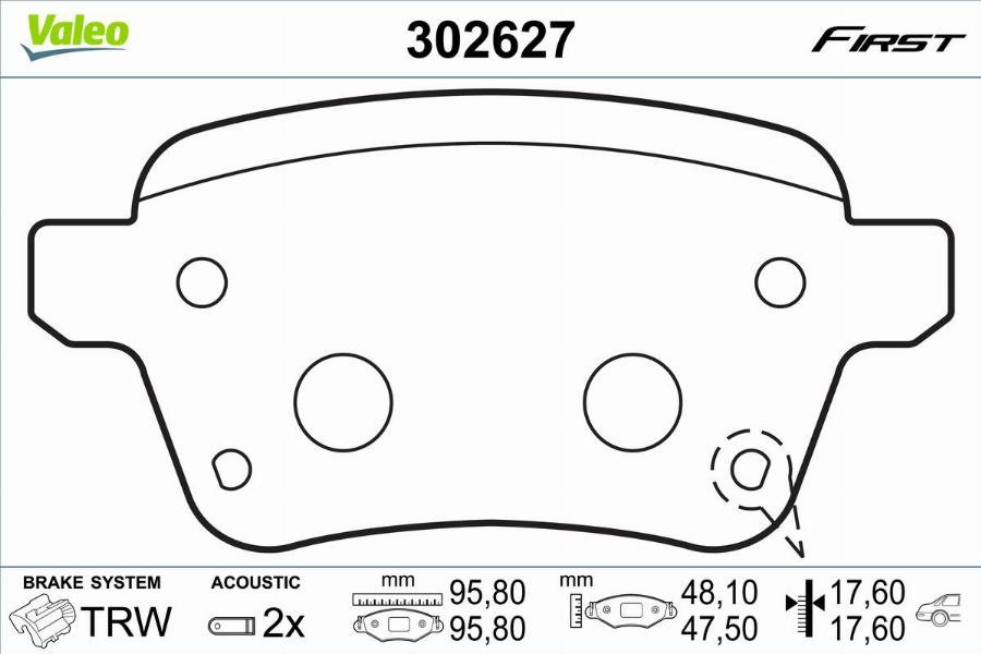 Valeo 302627 - Kit pastiglie freno, Freno a disco autozon.pro