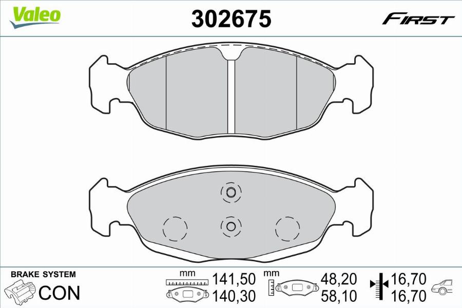 Valeo 302675 - Kit pastiglie freno, Freno a disco autozon.pro