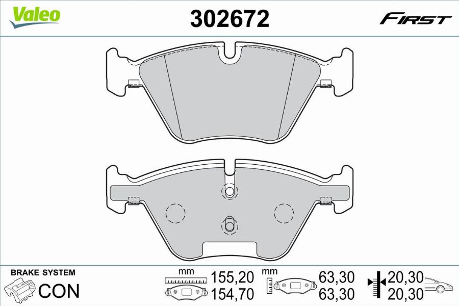 Valeo 302672 - Kit pastiglie freno, Freno a disco autozon.pro