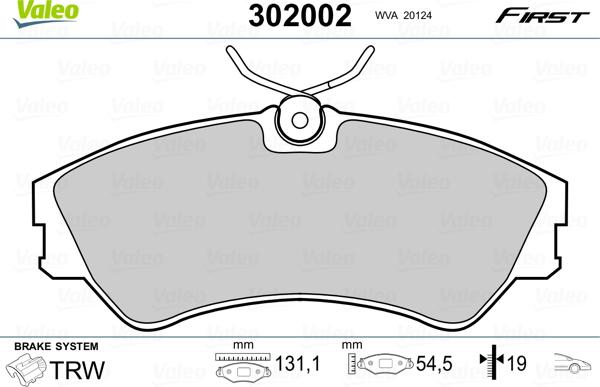 Valeo 302002 - Kit pastiglie freno, Freno a disco autozon.pro