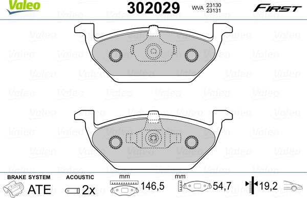 Valeo 302029 - Kit pastiglie freno, Freno a disco autozon.pro