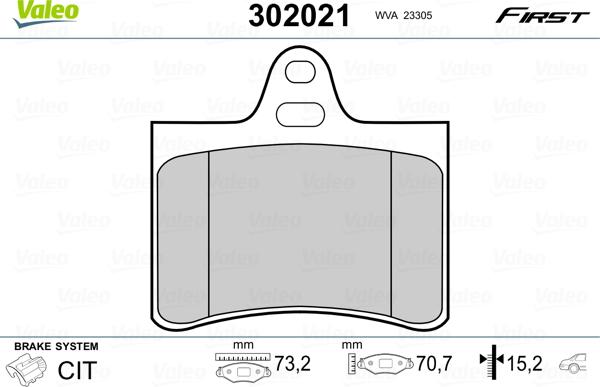 Valeo 302021 - Kit pastiglie freno, Freno a disco autozon.pro