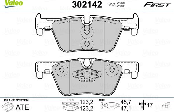 Valeo 302142 - Kit pastiglie freno, Freno a disco autozon.pro