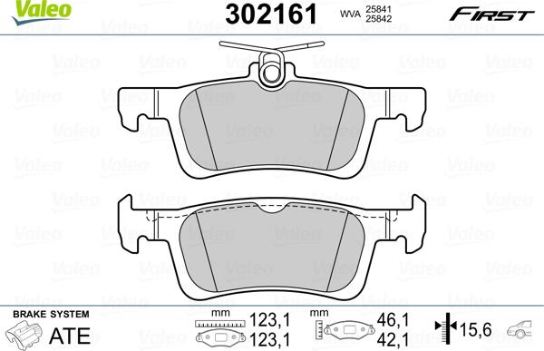 Valeo 302161 - Kit pastiglie freno, Freno a disco autozon.pro