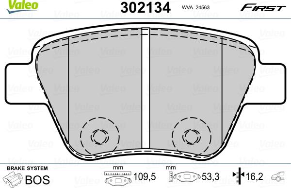 Valeo 302134 - Kit pastiglie freno, Freno a disco autozon.pro