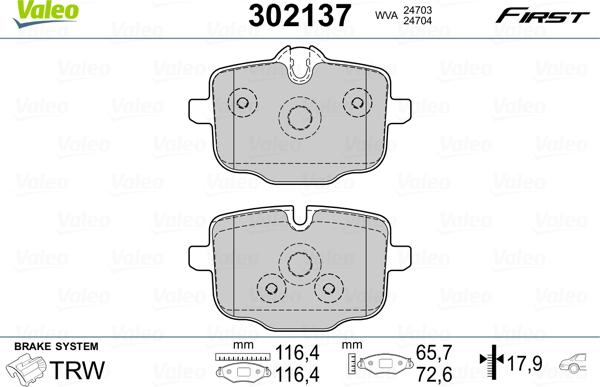 Valeo 302137 - Kit pastiglie freno, Freno a disco autozon.pro