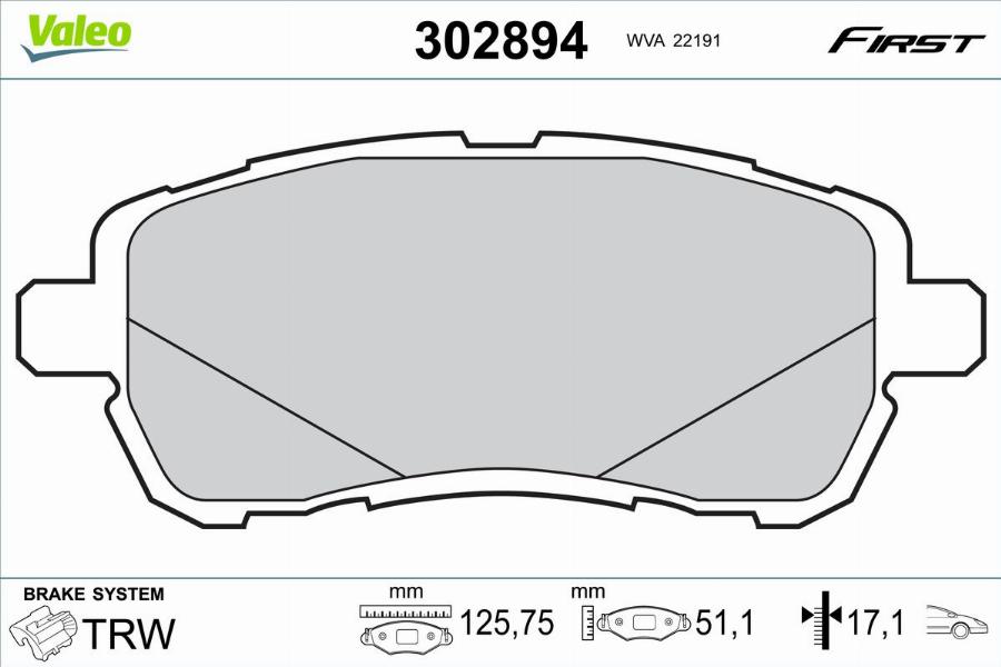 Valeo 302894 - Kit pastiglie freno, Freno a disco autozon.pro