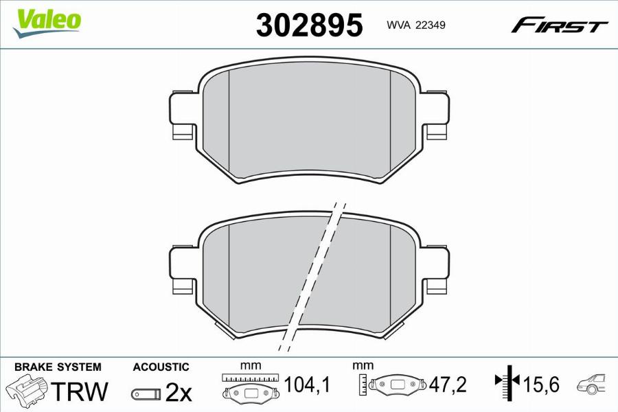 Valeo 302895 - Kit pastiglie freno, Freno a disco autozon.pro