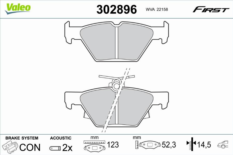 Valeo 302896 - Kit pastiglie freno, Freno a disco autozon.pro