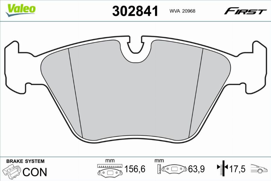 Valeo 302841 - Kit pastiglie freno, Freno a disco autozon.pro