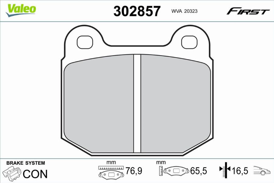 Valeo 302857 - Kit pastiglie freno, Freno a disco autozon.pro