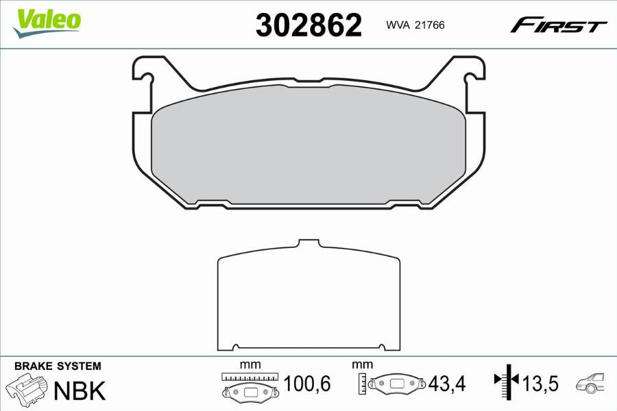 Valeo 302862 - Kit pastiglie freno, Freno a disco autozon.pro