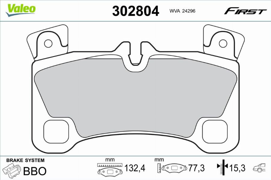 Valeo 302804 - Kit pastiglie freno, Freno a disco autozon.pro