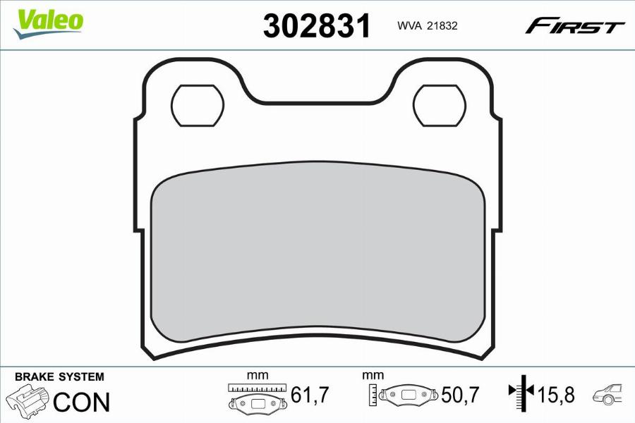 Valeo 302831 - Kit pastiglie freno, Freno a disco autozon.pro