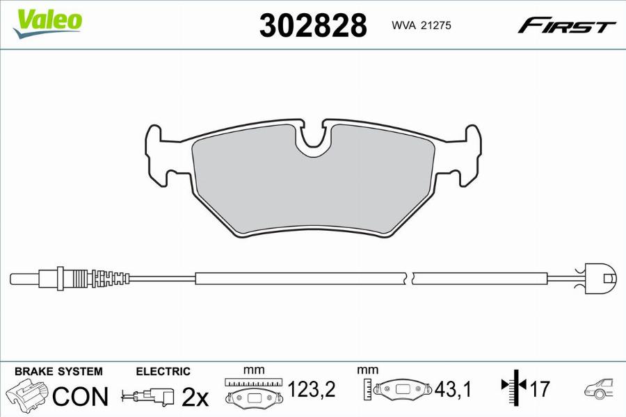 Valeo 302828 - Kit pastiglie freno, Freno a disco autozon.pro