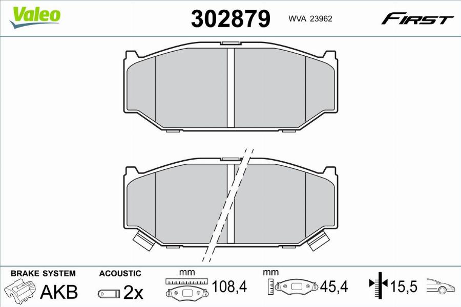 Valeo 302879 - Kit pastiglie freno, Freno a disco autozon.pro