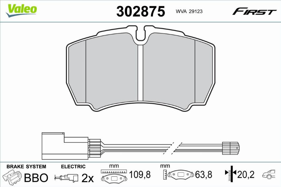 Valeo 302875 - Kit pastiglie freno, Freno a disco autozon.pro