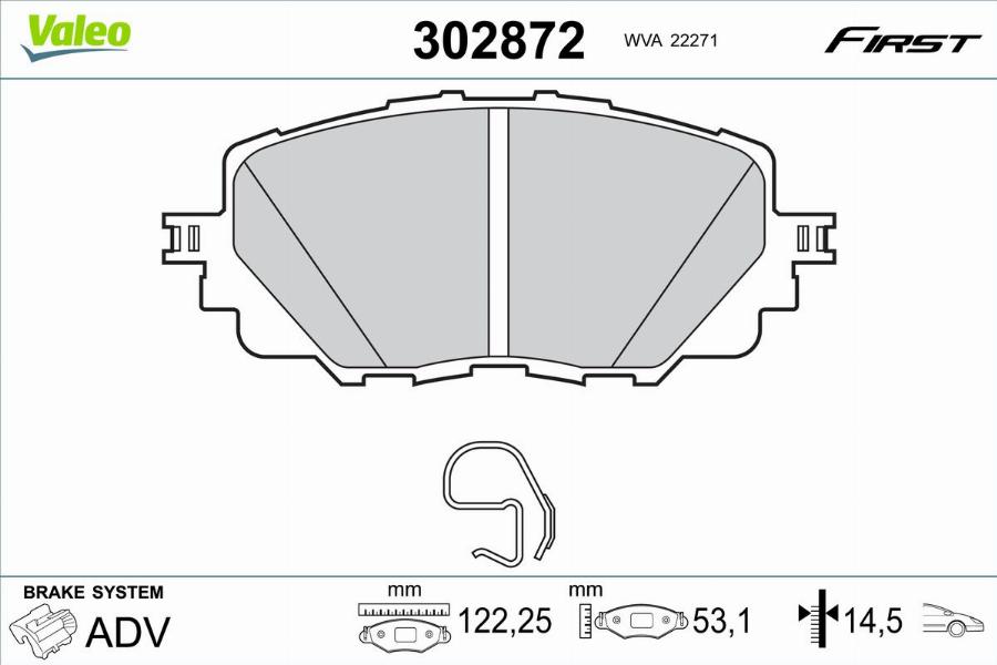 Valeo 302872 - Kit pastiglie freno, Freno a disco autozon.pro