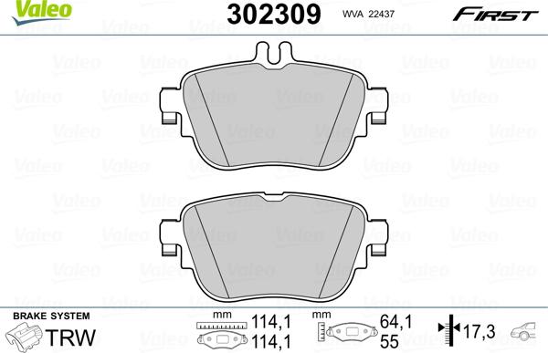 Valeo 302309 - Kit pastiglie freno, Freno a disco autozon.pro