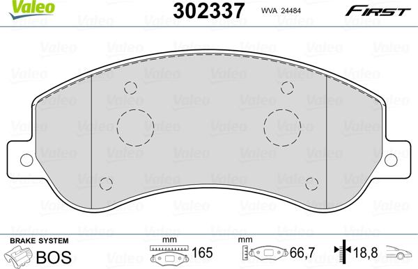 Valeo 302337 - Kit pastiglie freno, Freno a disco autozon.pro