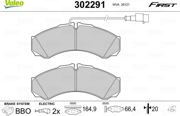 Valeo 302291 - Kit pastiglie freno, Freno a disco autozon.pro