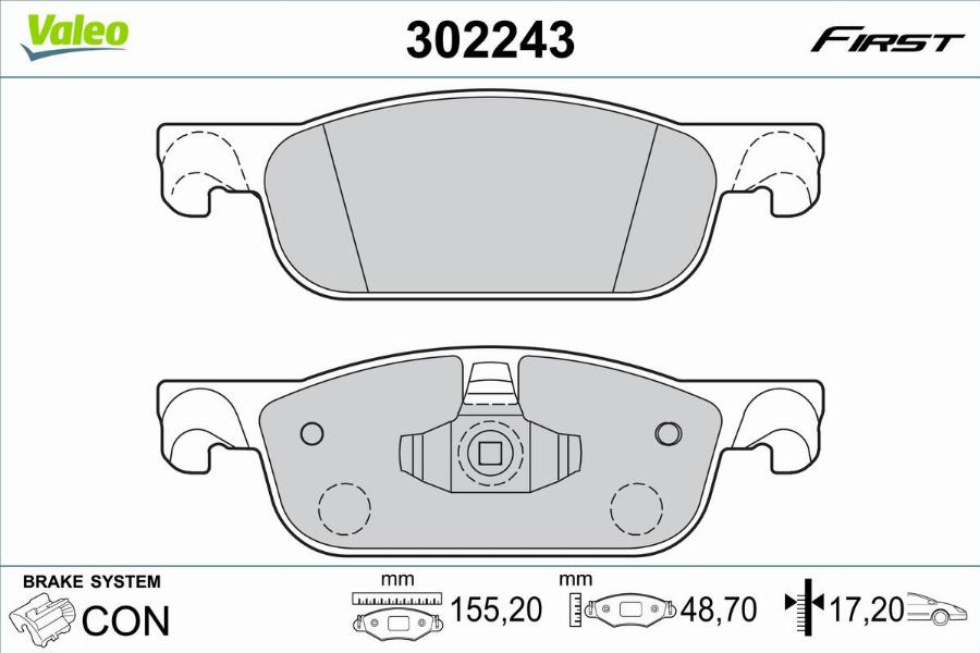 Valeo 302243 - Kit pastiglie freno, Freno a disco autozon.pro