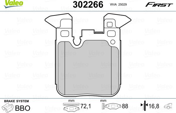 Valeo 302266 - Kit pastiglie freno, Freno a disco autozon.pro