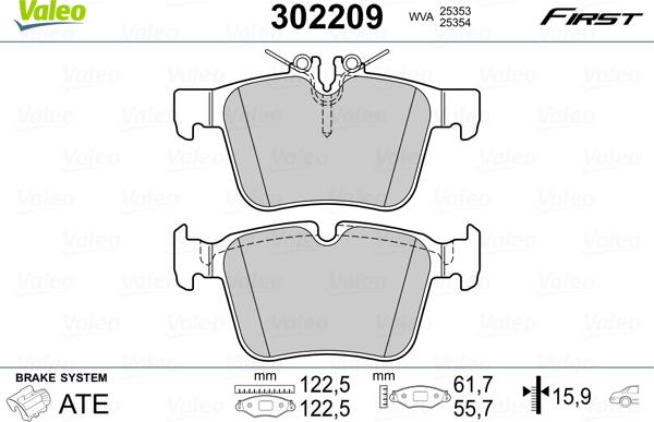 Valeo 302209 - Kit pastiglie freno, Freno a disco autozon.pro