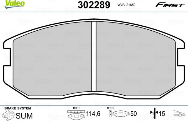 Valeo 302289 - Kit pastiglie freno, Freno a disco autozon.pro