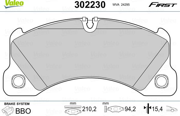 Valeo 302230 - Kit pastiglie freno, Freno a disco autozon.pro