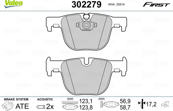 Valeo 302279 - Kit pastiglie freno, Freno a disco autozon.pro