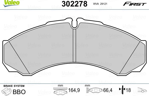 Valeo 302278 - Kit pastiglie freno, Freno a disco autozon.pro