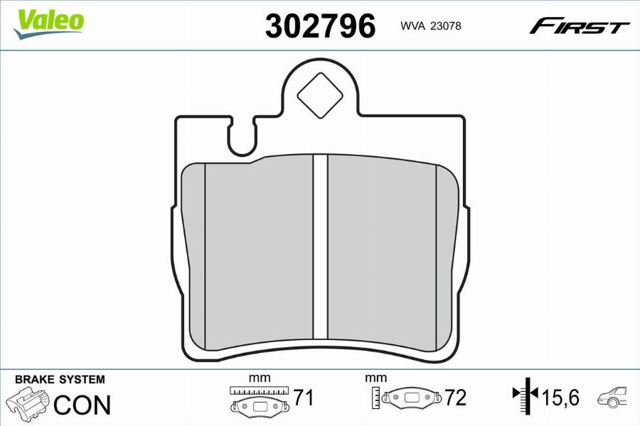 Valeo 302796 - Kit pastiglie freno, Freno a disco autozon.pro