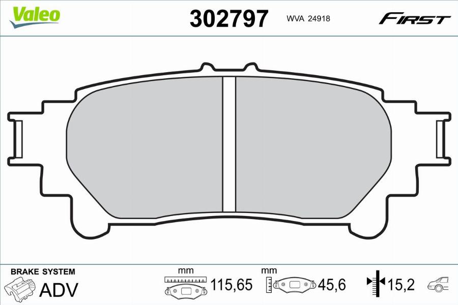 Valeo 302797 - Kit pastiglie freno, Freno a disco autozon.pro