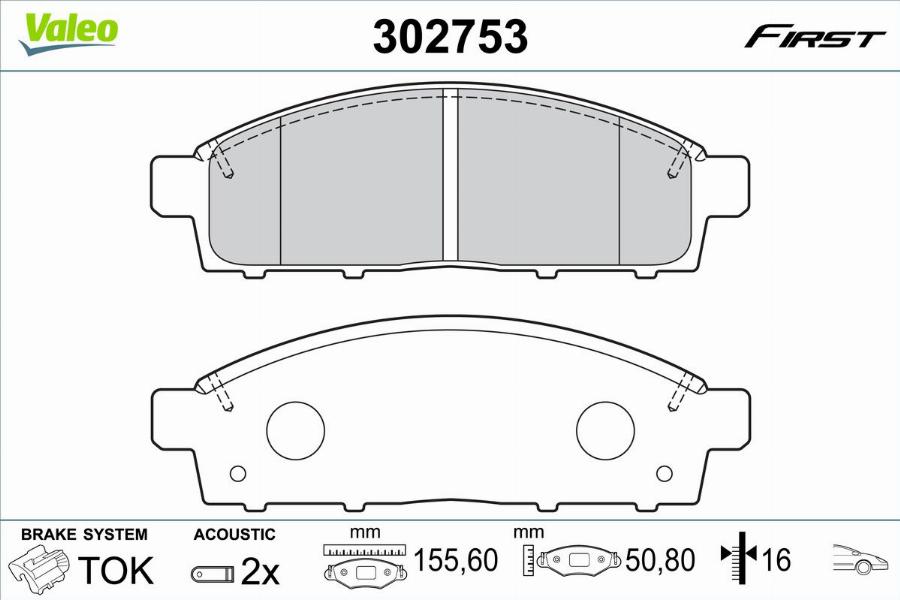 Valeo 302753 - Kit pastiglie freno, Freno a disco autozon.pro