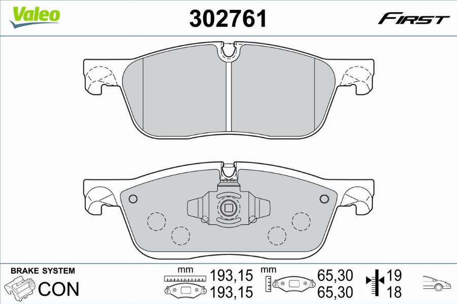 Valeo 302761 - Kit pastiglie freno, Freno a disco autozon.pro