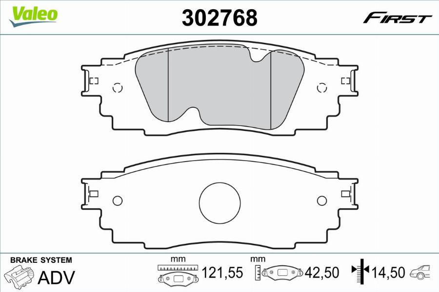 Valeo 302768 - Kit pastiglie freno, Freno a disco autozon.pro