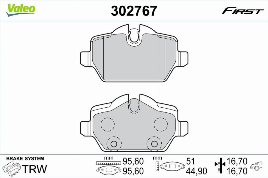 Valeo 302767 - Kit pastiglie freno, Freno a disco autozon.pro