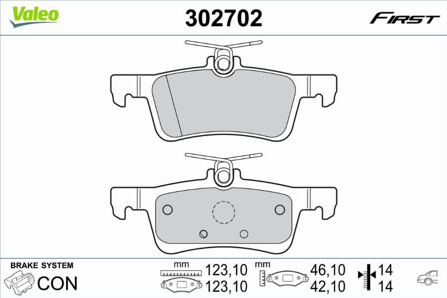 Valeo 302702 - Kit pastiglie freno, Freno a disco autozon.pro