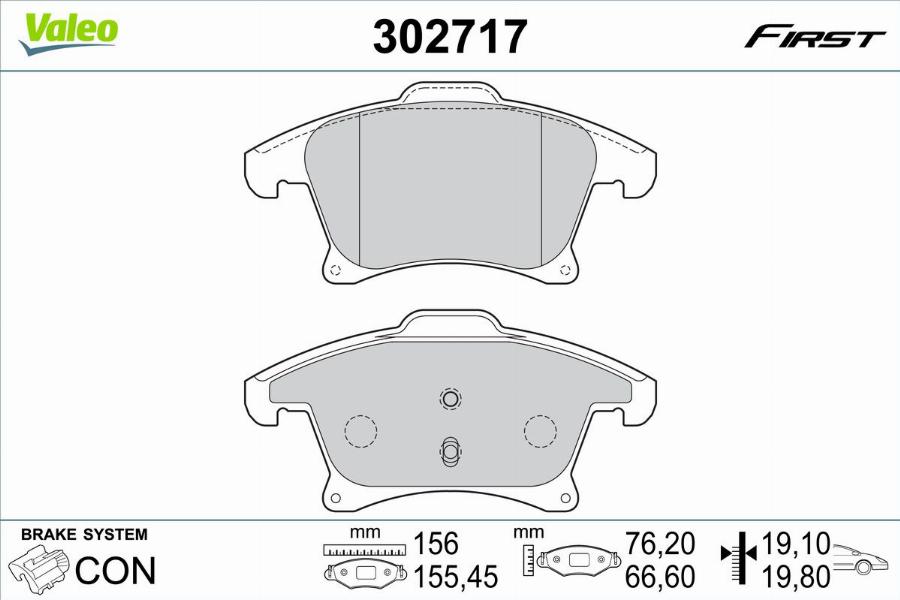 Valeo 302717 - Kit pastiglie freno, Freno a disco autozon.pro