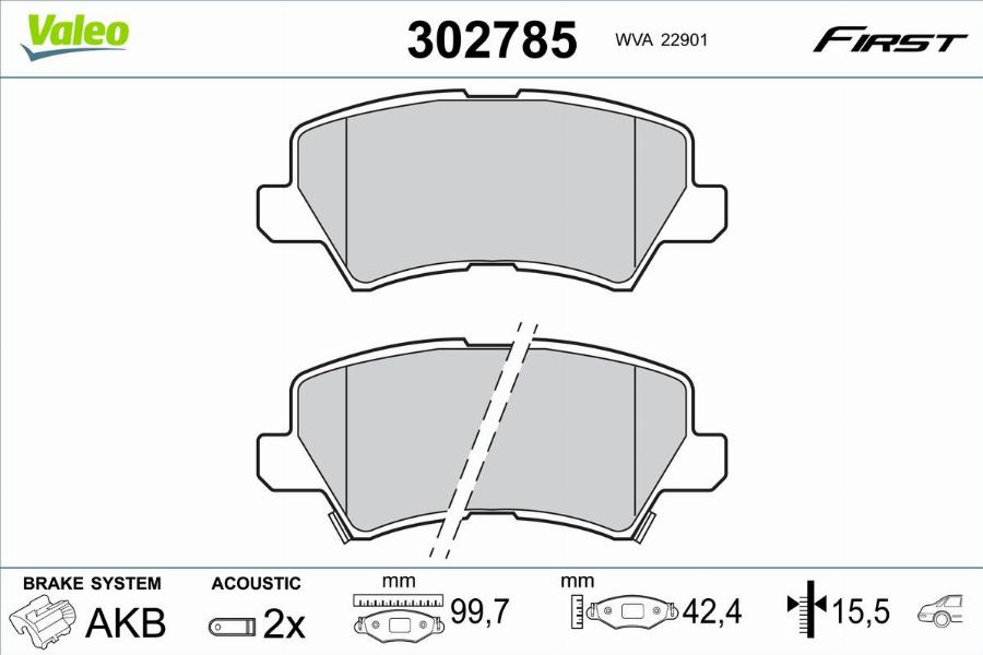 Valeo 302785 - Kit pastiglie freno, Freno a disco autozon.pro